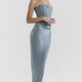 Amadi Cool Blue Floor Length Maxi Skirt - Image 10