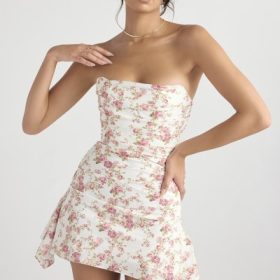 Jasmine Rose Print Draped Corset Dress - Image 5