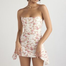 Jasmine Rose Print Draped Corset Dress - Image 10