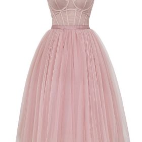 Darling French Rose Tulle Midi Dress - Image 2