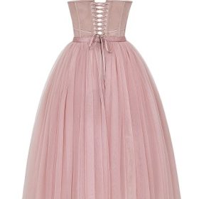 Darling French Rose Tulle Midi Dress - Image 4