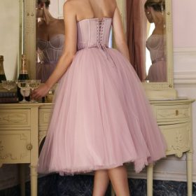 Darling French Rose Tulle Midi Dress - Image 6