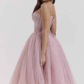 Darling French Rose Tulle Midi Dress - Image 10