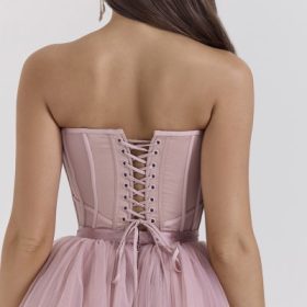 Darling French Rose Tulle Midi Dress - Image 12