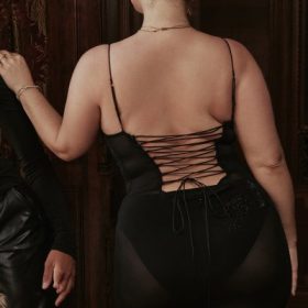 Amirah Black Mesh Crystal Embellished Midi Dress - Image 17