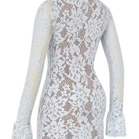 Brianna Bluebell Keyhole Lace Mini Dress - Image 3