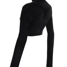 Suri Black Chenille Cropped Top - Image 3