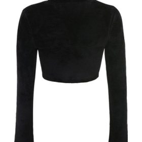 Suri Black Chenille Cropped Top - Image 4