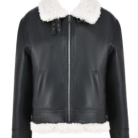 Madden Black Vegan Shearling Aviator Jacket - Image 2