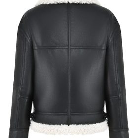 Madden Black Vegan Shearling Aviator Jacket - Image 4