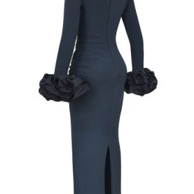 Fabienne Midnight Ruffle Sleeve Maxi Dress - Image 3