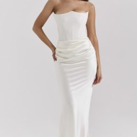 Persephone Ivory Strapless Corset Dress - Image 7