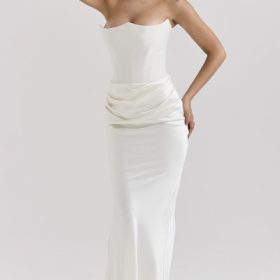 Persephone Ivory Strapless Corset Dress - Image 8
