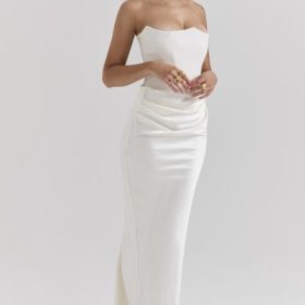Persephone Ivory Strapless Corset Dress - Image 10