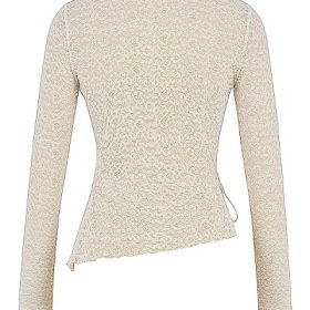 Leala Ivory Floral Lace Trim Top - Image 4