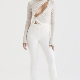 Leala Ivory Floral Lace Trim Top - Image 8