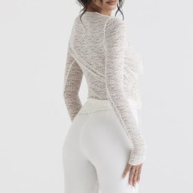 Leala Ivory Floral Lace Trim Top - Image 13