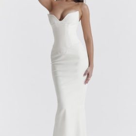 Tamara Ivory Strapless Corset Dress - Image 5