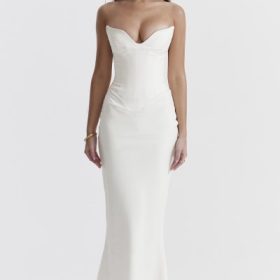 Tamara Ivory Strapless Corset Dress - Image 7