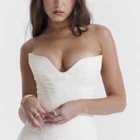 Tamara Ivory Strapless Corset Dress - Image 10