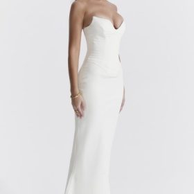 Tamara Ivory Strapless Corset Dress - Image 12