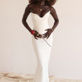 Tamara Ivory Strapless Corset Dress - Image 18