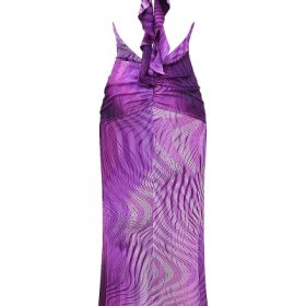 Olessia Orchid Backless Halter Maxi Dress - Image 4