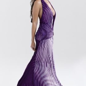 Olessia Orchid Backless Halter Maxi Dress - Image 11