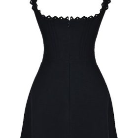 Tilly Black Pin Tuck Mini Dress - Image 4