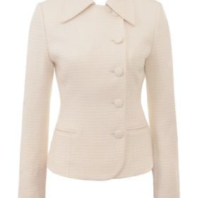 Misha Cream Boucle Button Front Blazer - Image 2