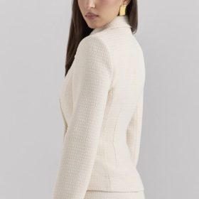 Misha Cream Boucle Button Front Blazer - Image 10