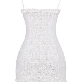 Marlene White Cotton Broderie Anglais Mini Dress - Image 4