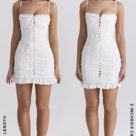 Marlene White Cotton Broderie Anglais Mini Dress - Image 14