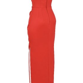 Adrienne Scarlet Satin Strapless Gown - Image 3