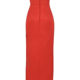 Adrienne Scarlet Satin Strapless Gown - Image 4