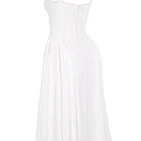 Milia White Broderie Anglais & Cotton Midi Dress - Image 3