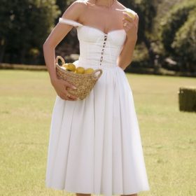 Milia White Broderie Anglais & Cotton Midi Dress - Image 5