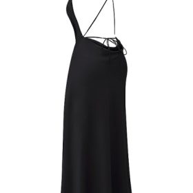 Zanab Black Thigh Slit Maxi Dress - Image 3