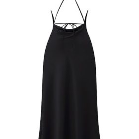 Zanab Black Thigh Slit Maxi Dress - Image 4