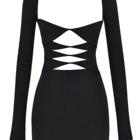 Elize Black Mini Dress - Image 2
