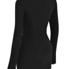Elize Black Mini Dress - Image 3
