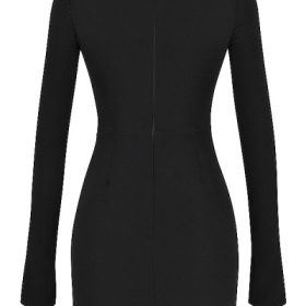 Elize Black Mini Dress - Image 4