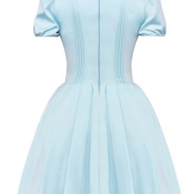 Imani Delicate Blue Satin Pleated Mini Dress - Image 4