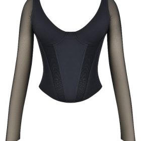 Araminta Black Long Sleeve Corset - Image 2
