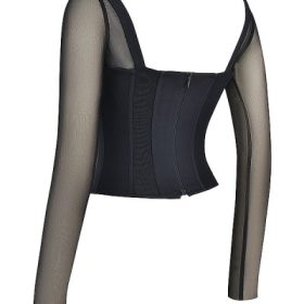 Araminta Black Long Sleeve Corset - Image 3