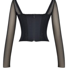 Araminta Black Long Sleeve Corset - Image 4