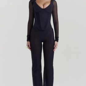 Araminta Black Long Sleeve Corset - Image 7