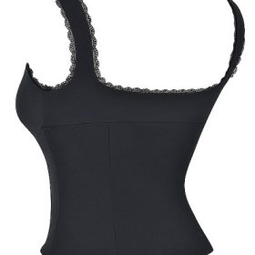 Noura Black Lace Trim Top - Image 3