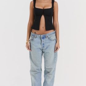 Noura Black Lace Trim Top - Image 7