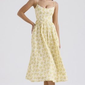 Lolita Buttercup Vintage Floral Print Cotton Corset Sundress - Image 5